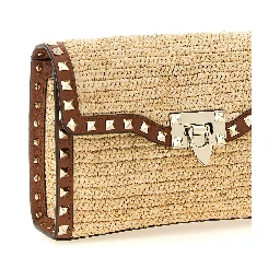 Beige Straw Crossbody Bag