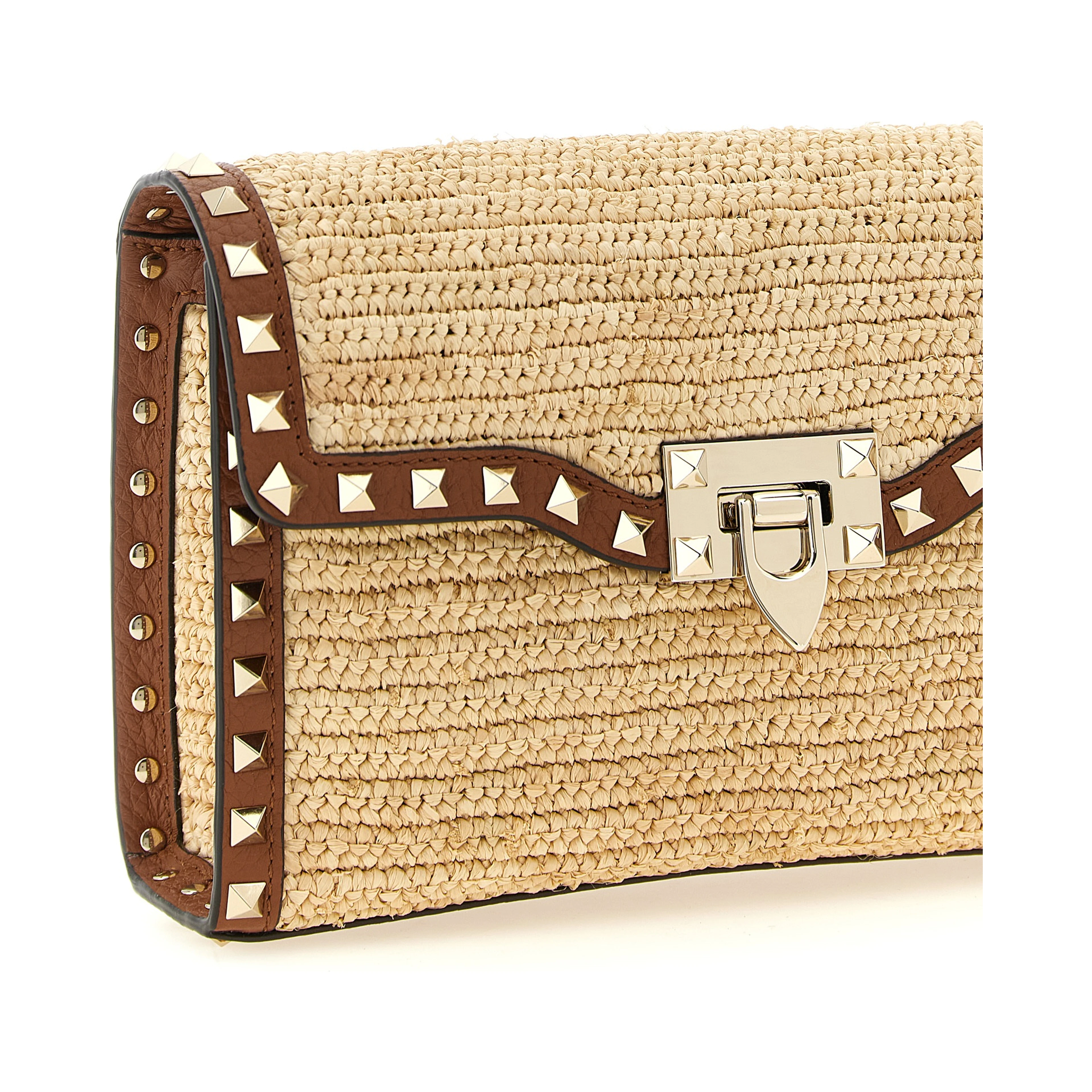 Beige Straw Crossbody Bag
