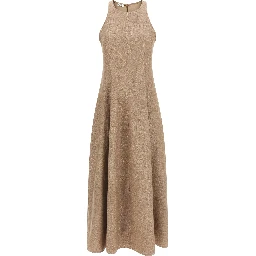 Beige Linen Long Dress