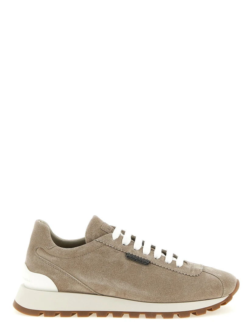 Beige Calfskin Athletic Sneakers