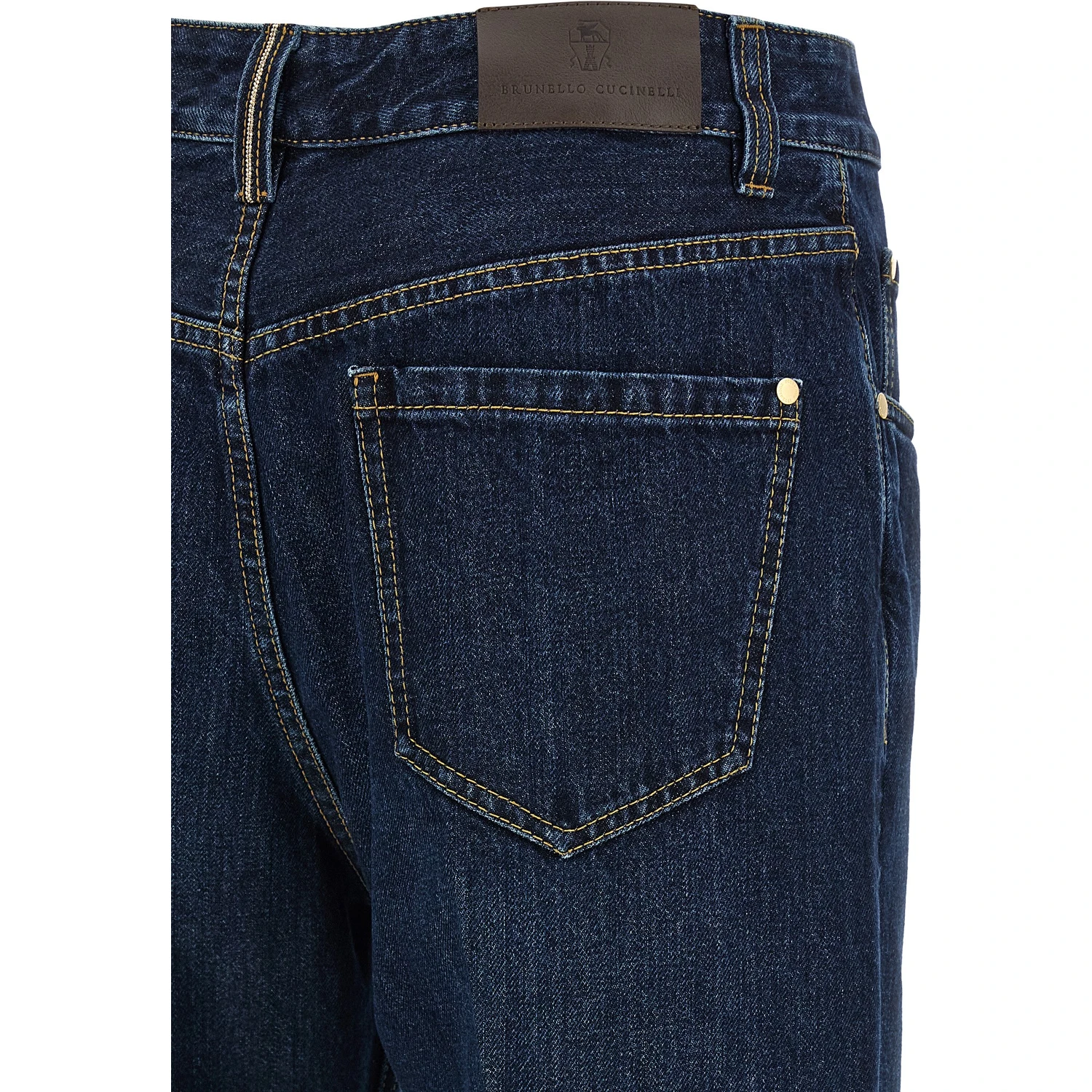 Blue Cotton Cropped Jeans
