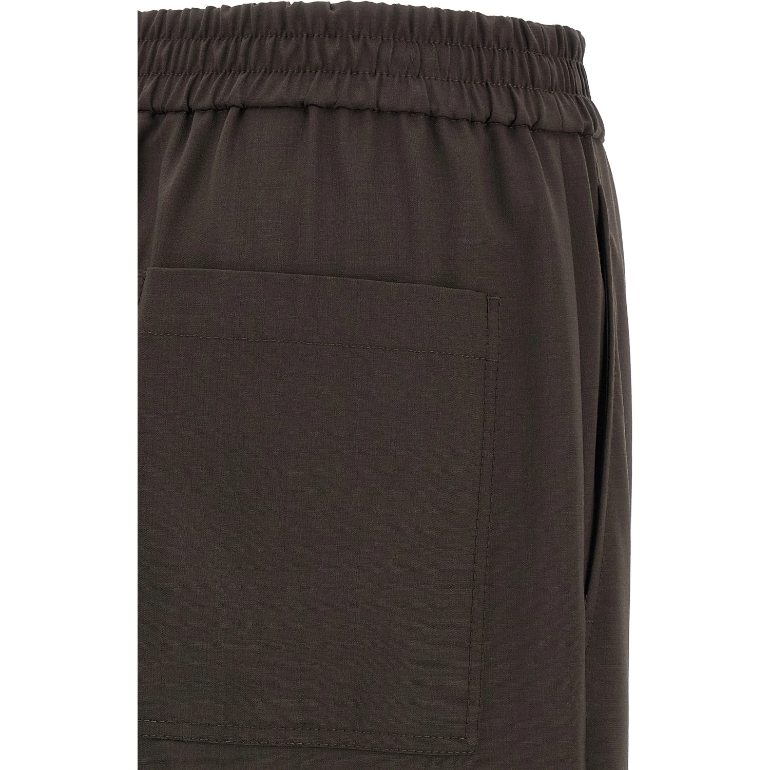 Brown Virgin Wool Casual Pants