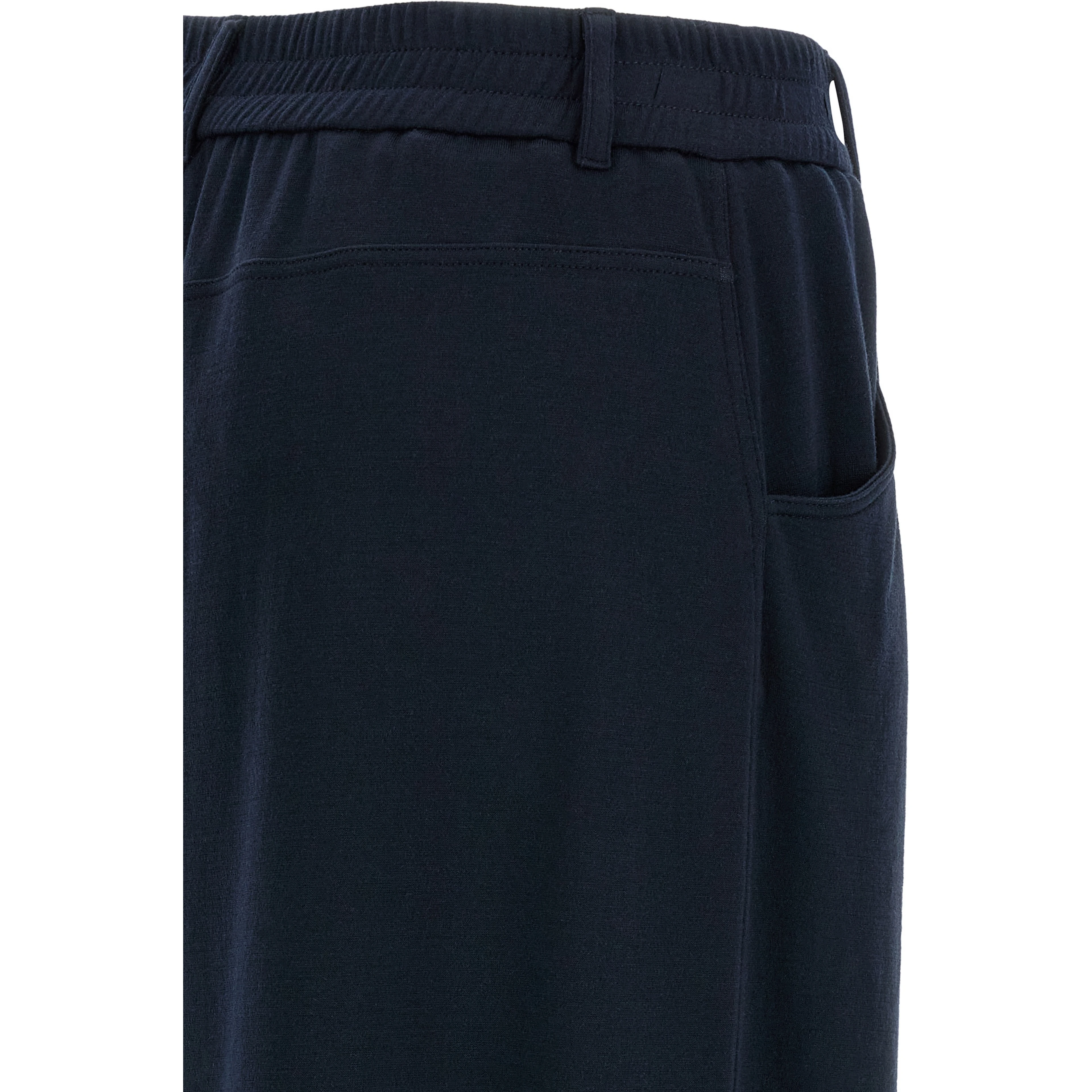 Blue Cotton Casual Pants