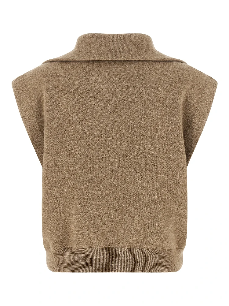 Beige Cashmere Sleeveless Jacket alternative