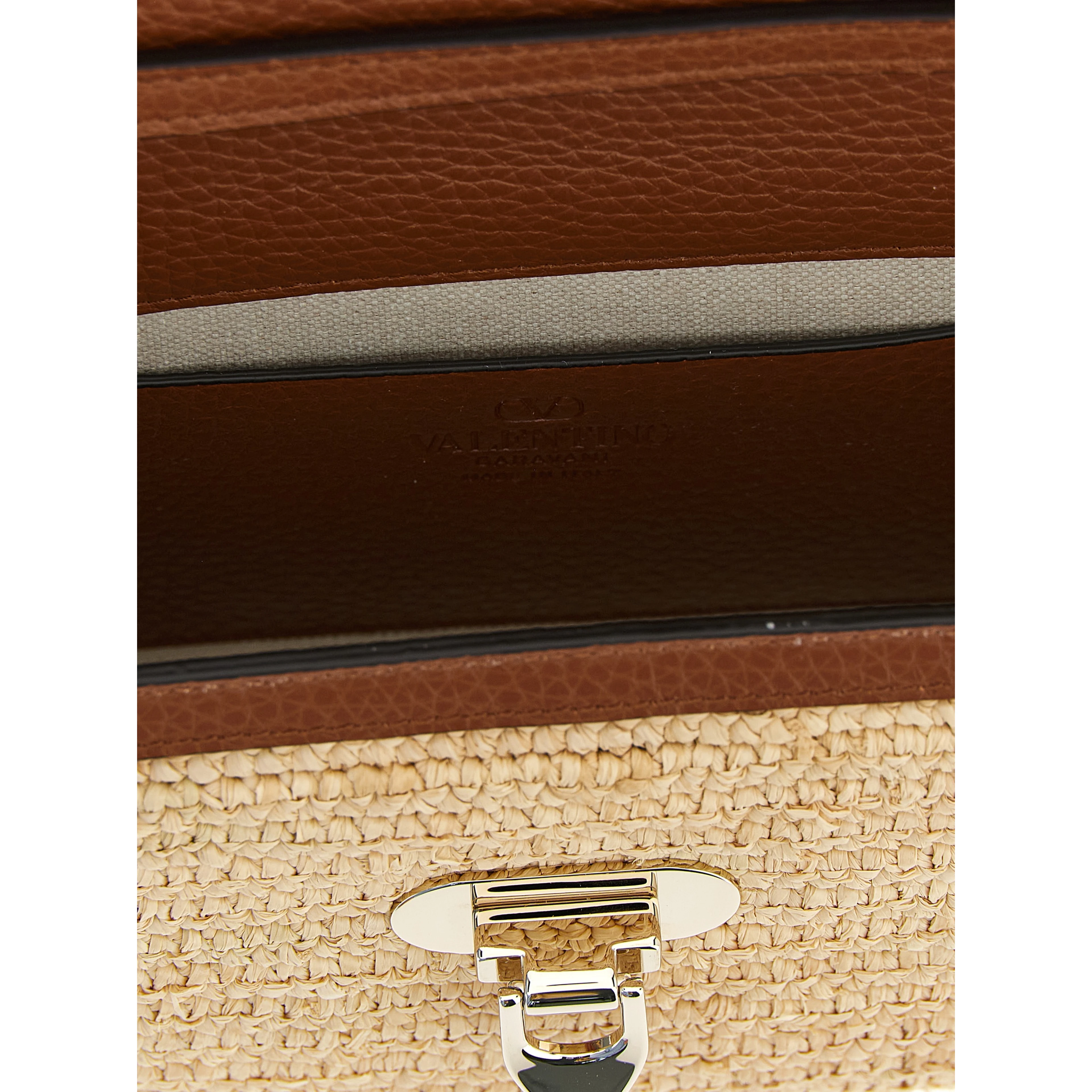 Beige Straw Crossbody Bag