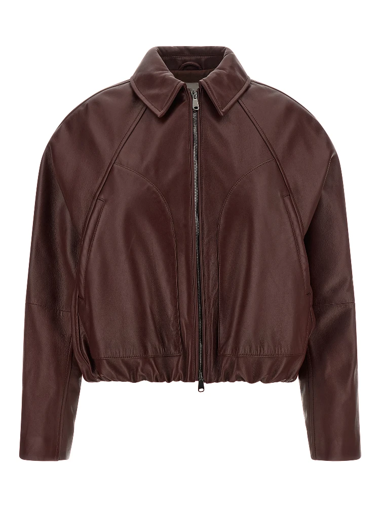 Bordeaux Calfskin Leather Jacket