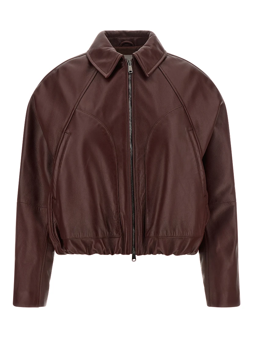 Bordeaux Calfskin Leather Jacket