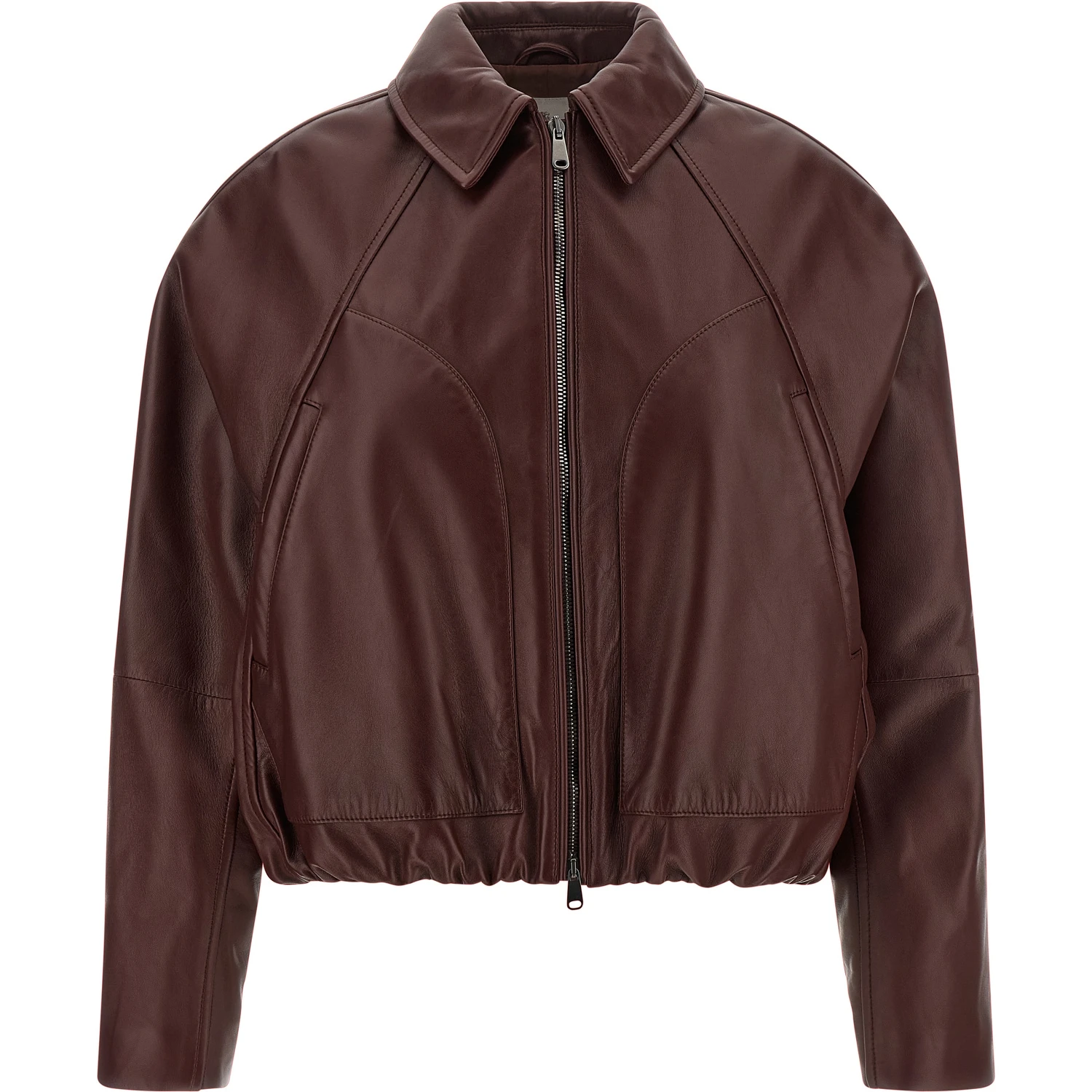 Bordeaux Calfskin Leather Jacket