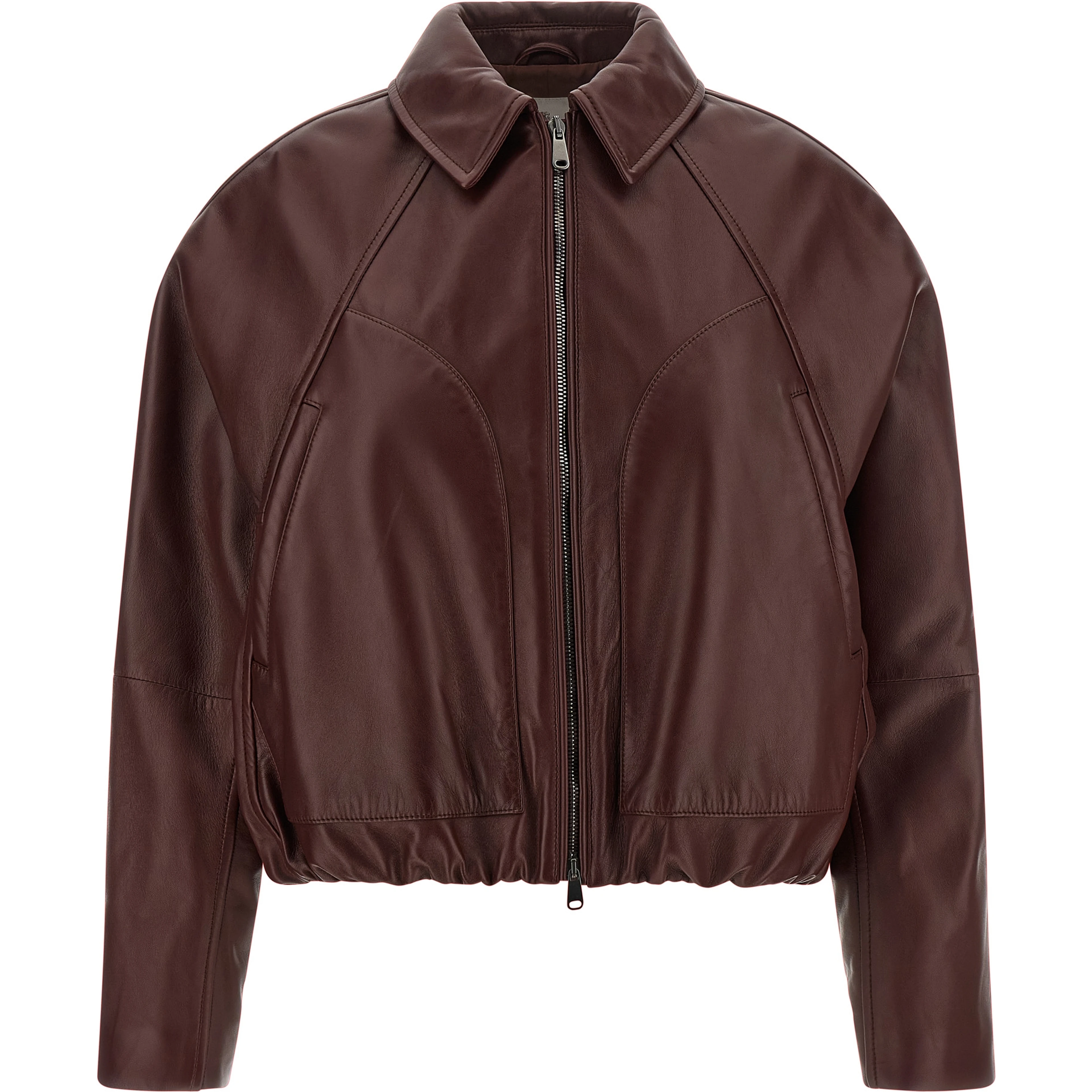 Bordeaux Calfskin Leather Jacket
