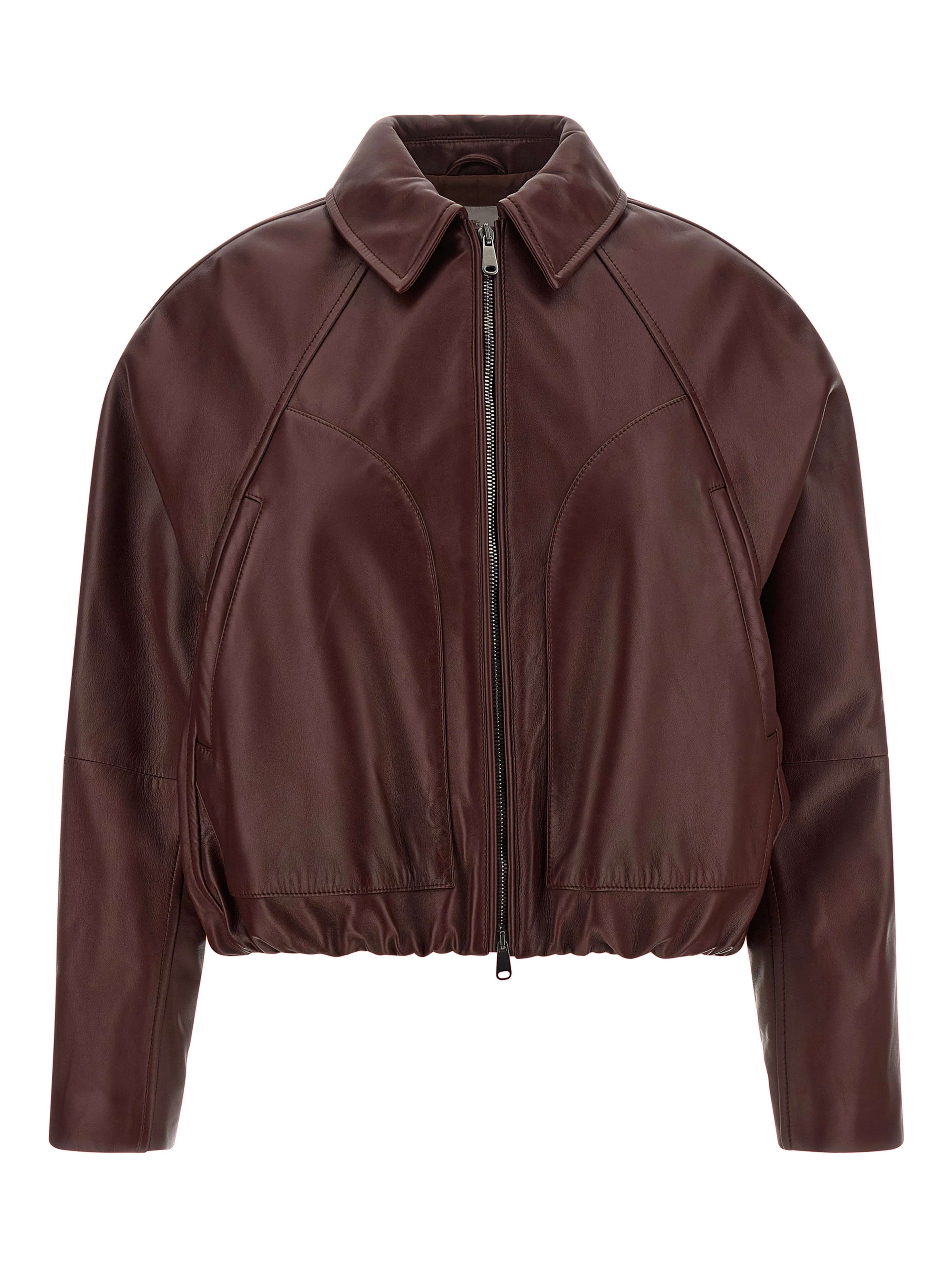 Bordeaux Calfskin Leather Jacket