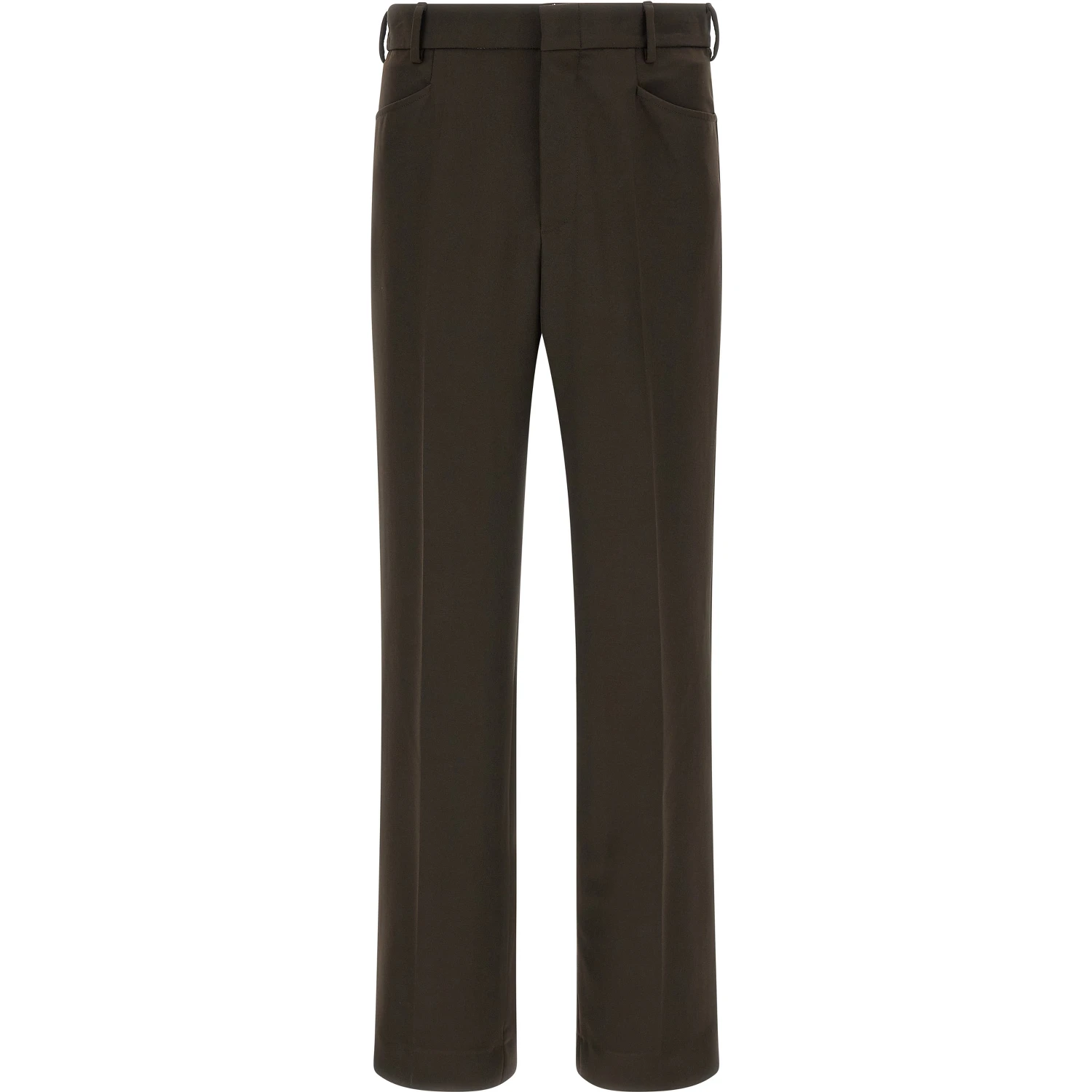 Brown Polyester Casual Pants