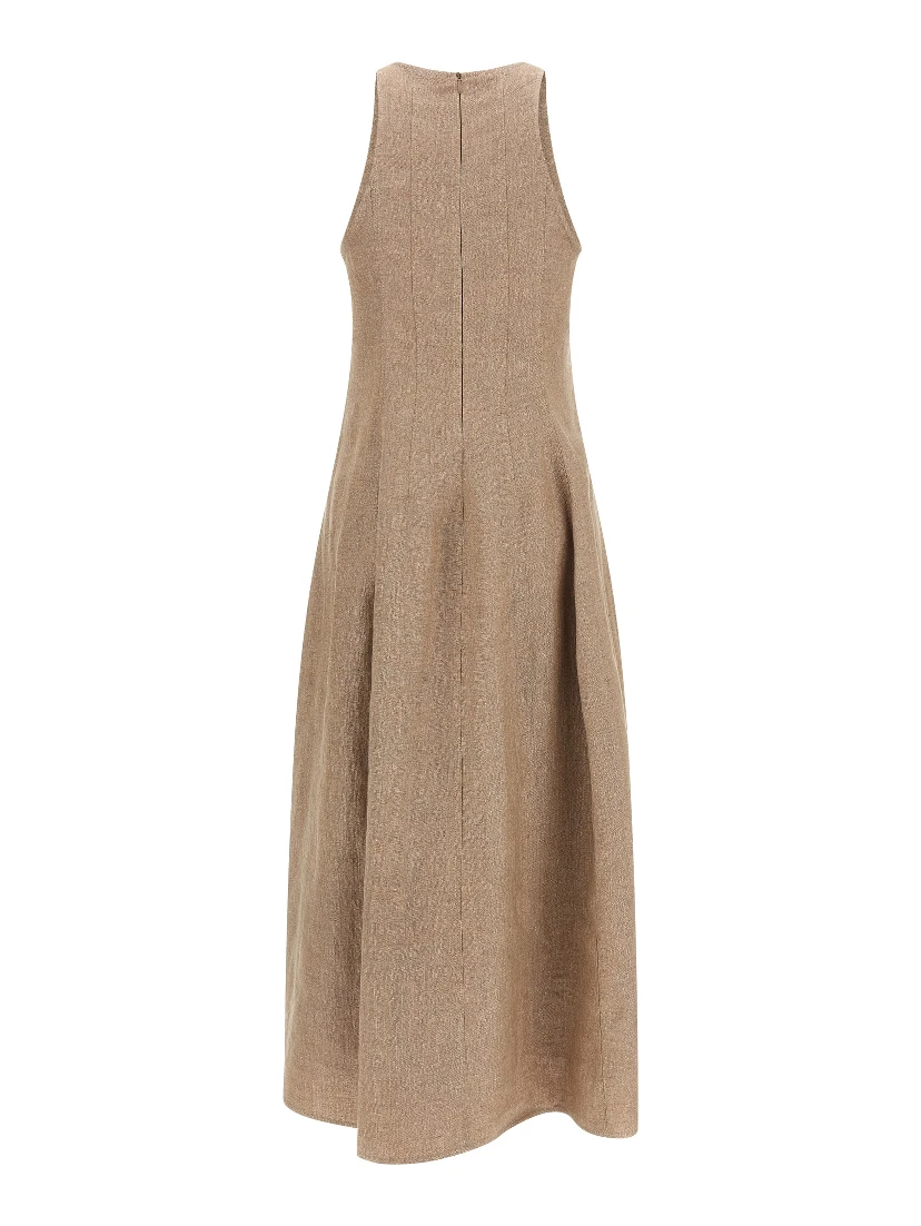 Beige Linen Long Dress