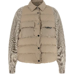 Beige Polyester Shell Jacket