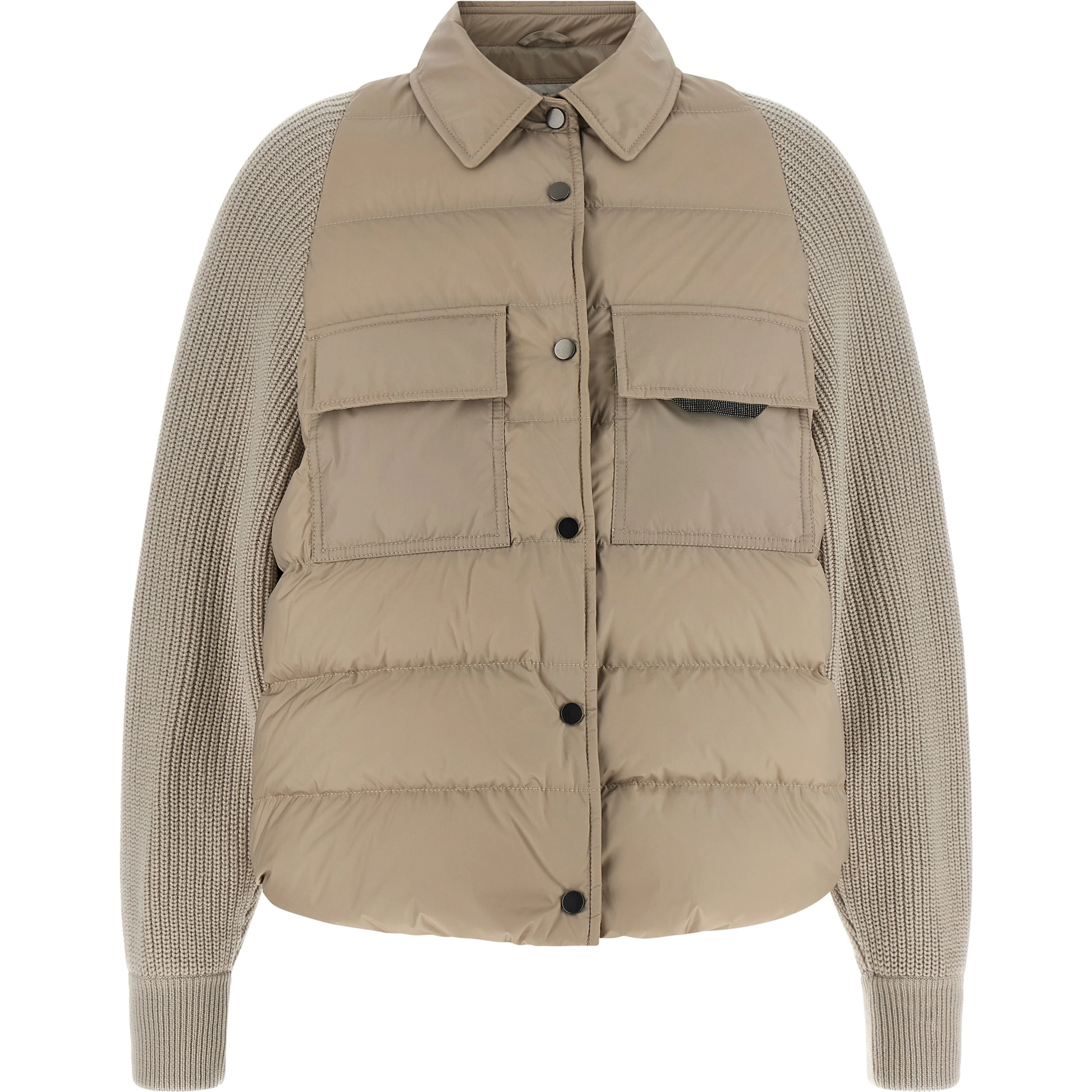 Beige Polyester Shell Jacket