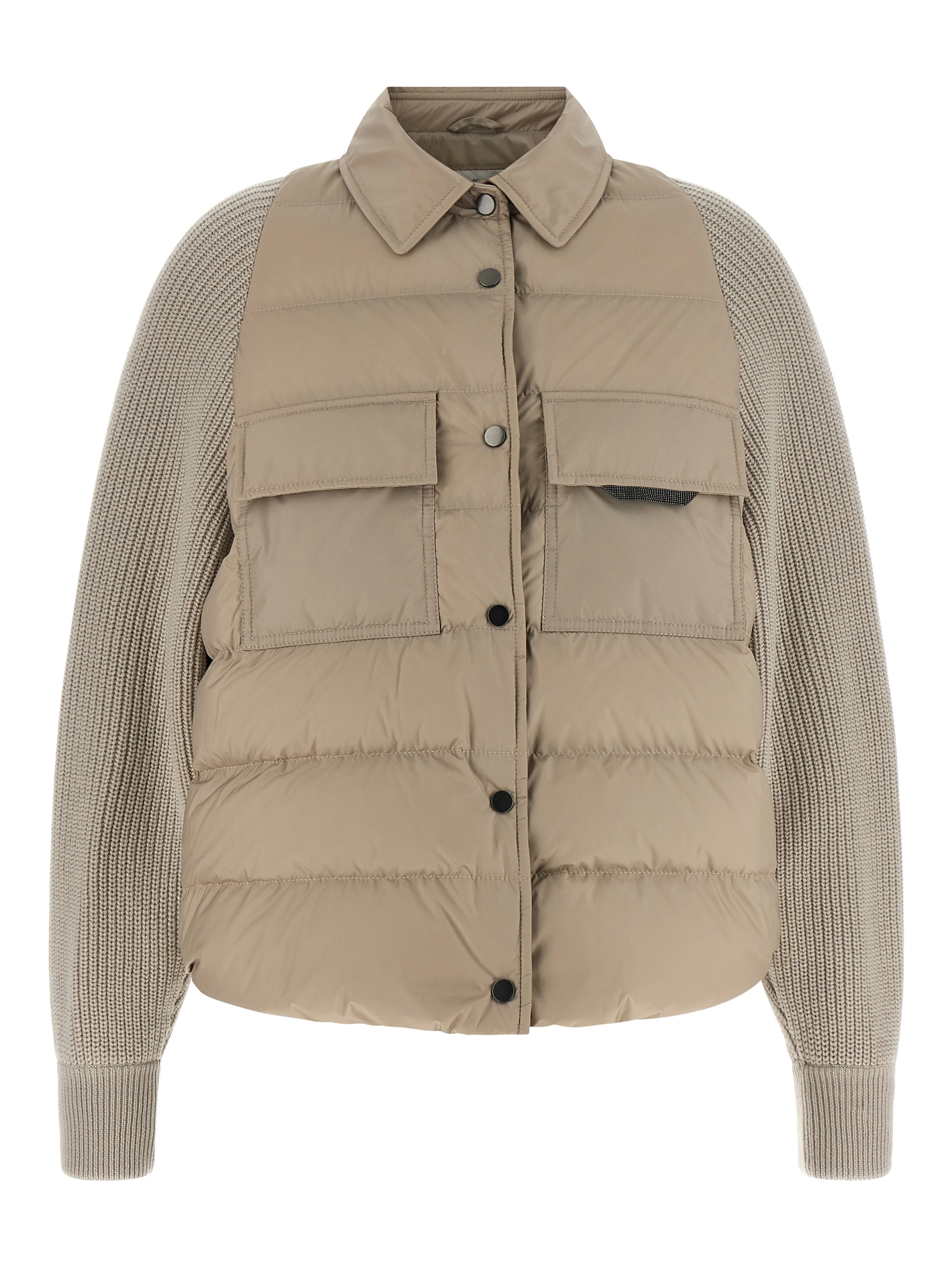 Beige Polyester Shell Jacket