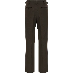 Brown Polyester Casual Pants