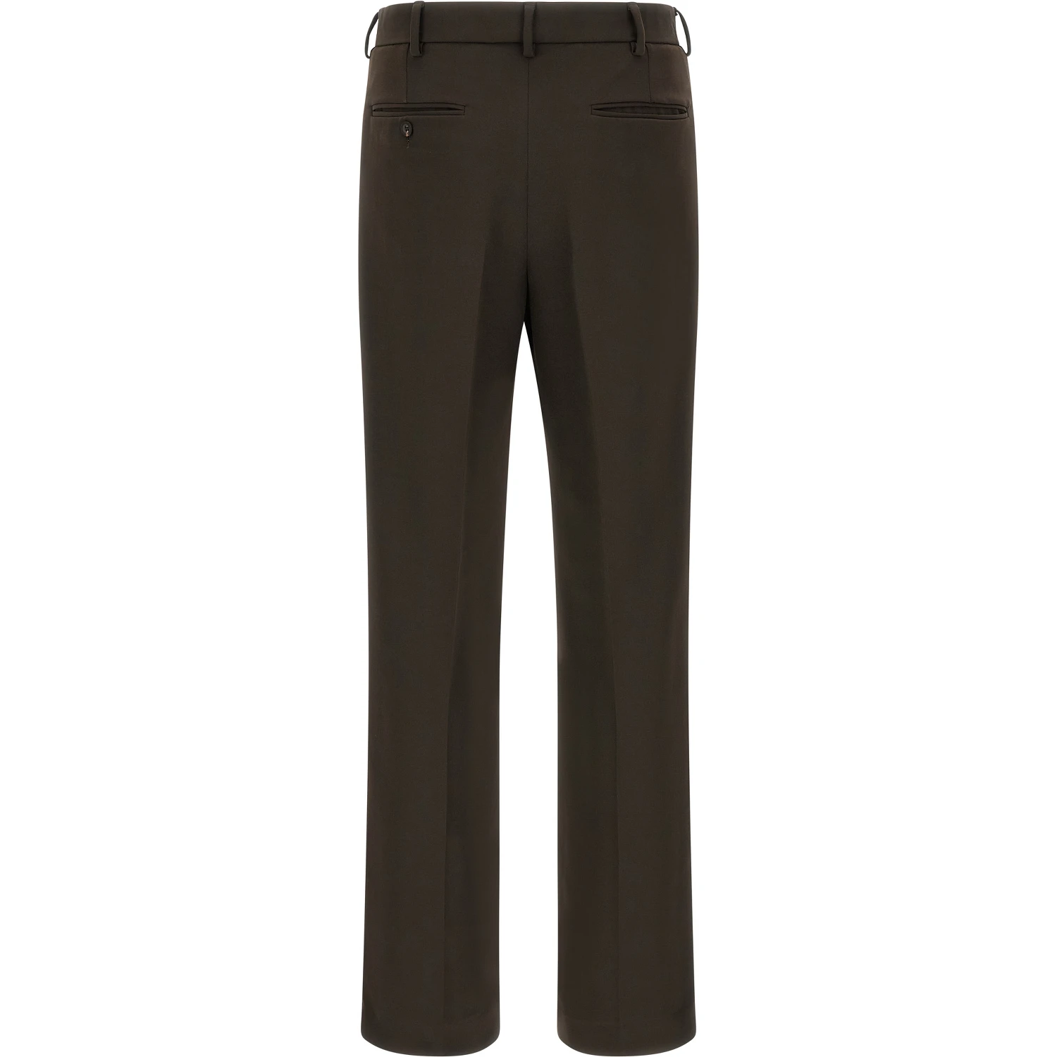 Brown Polyester Casual Pants
