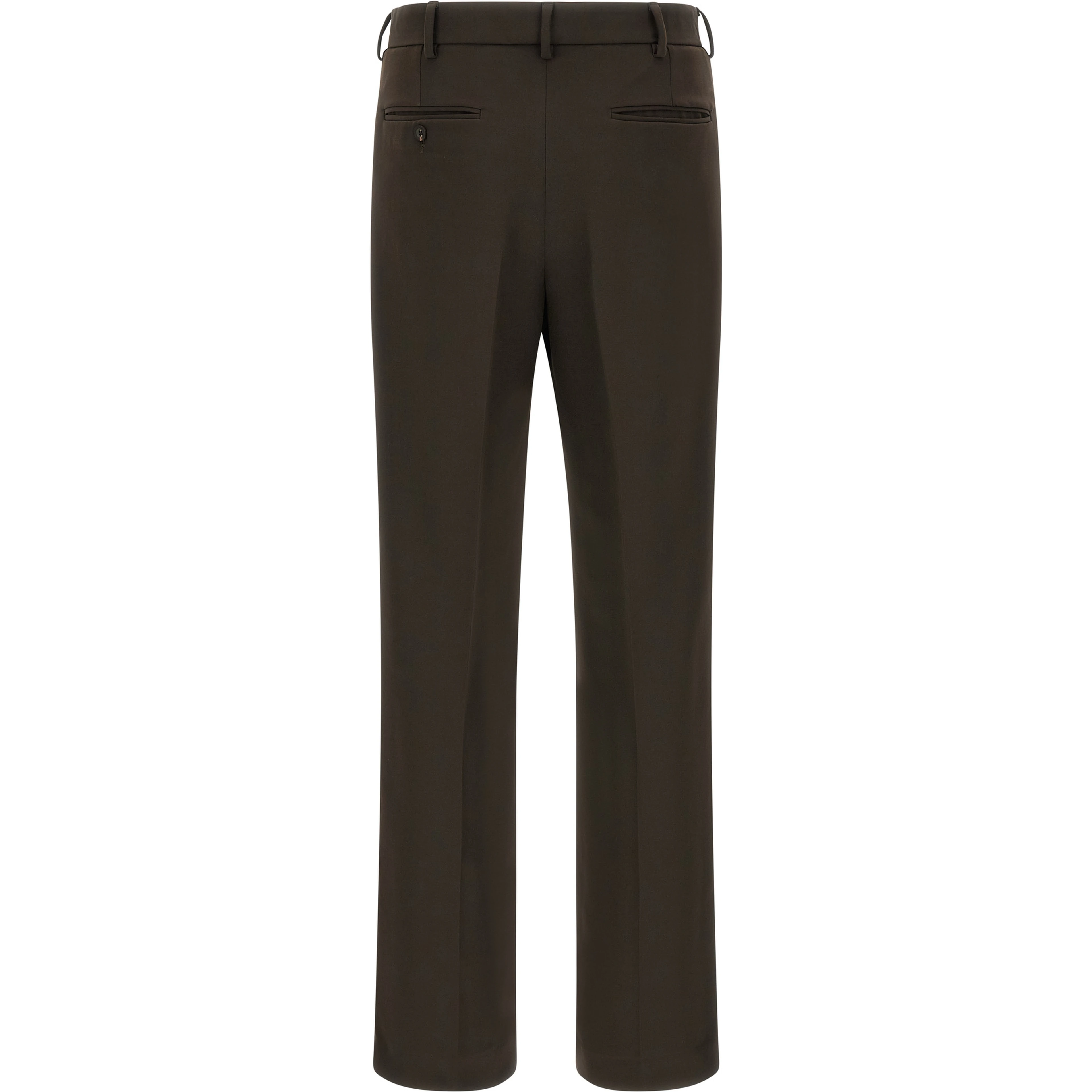 Brown Polyester Casual Pants