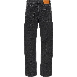 Black Cotton Straight-Leg Jeans