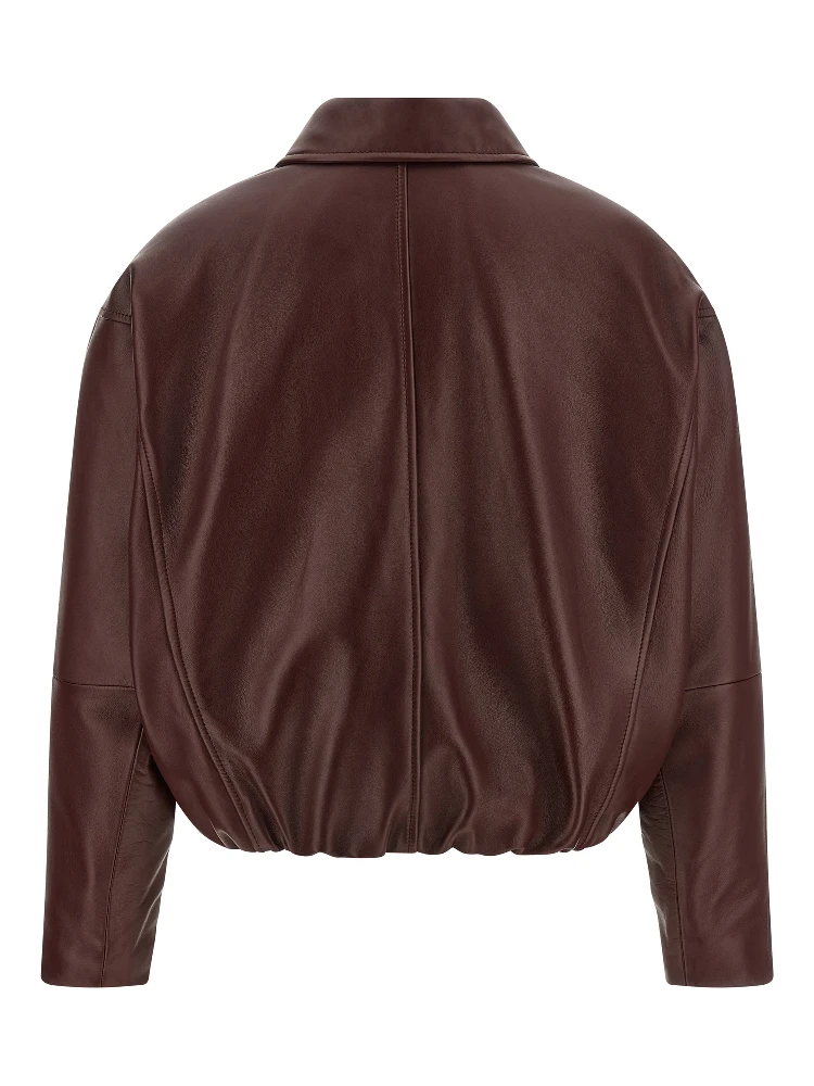 Bordeaux Calfskin Leather Jacket alternative