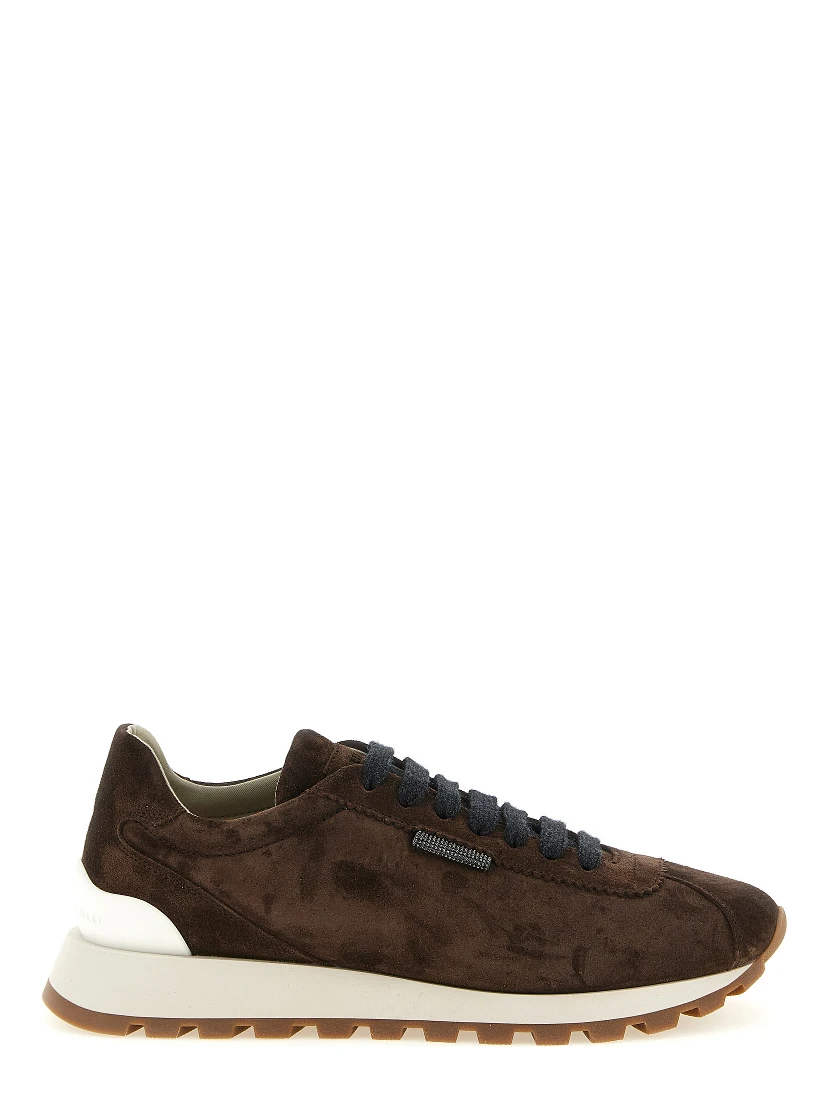Brown Calfskin Athletic Sneakers