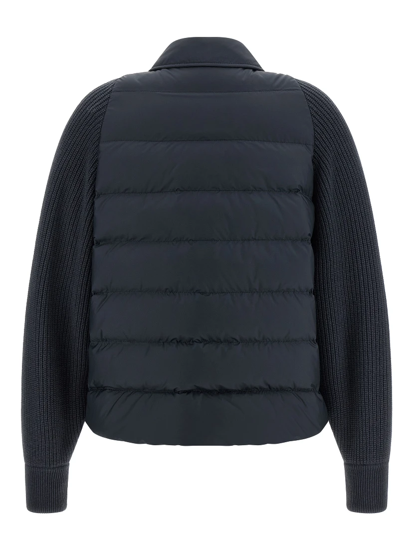 Blue Polyester Full-Length Jacket