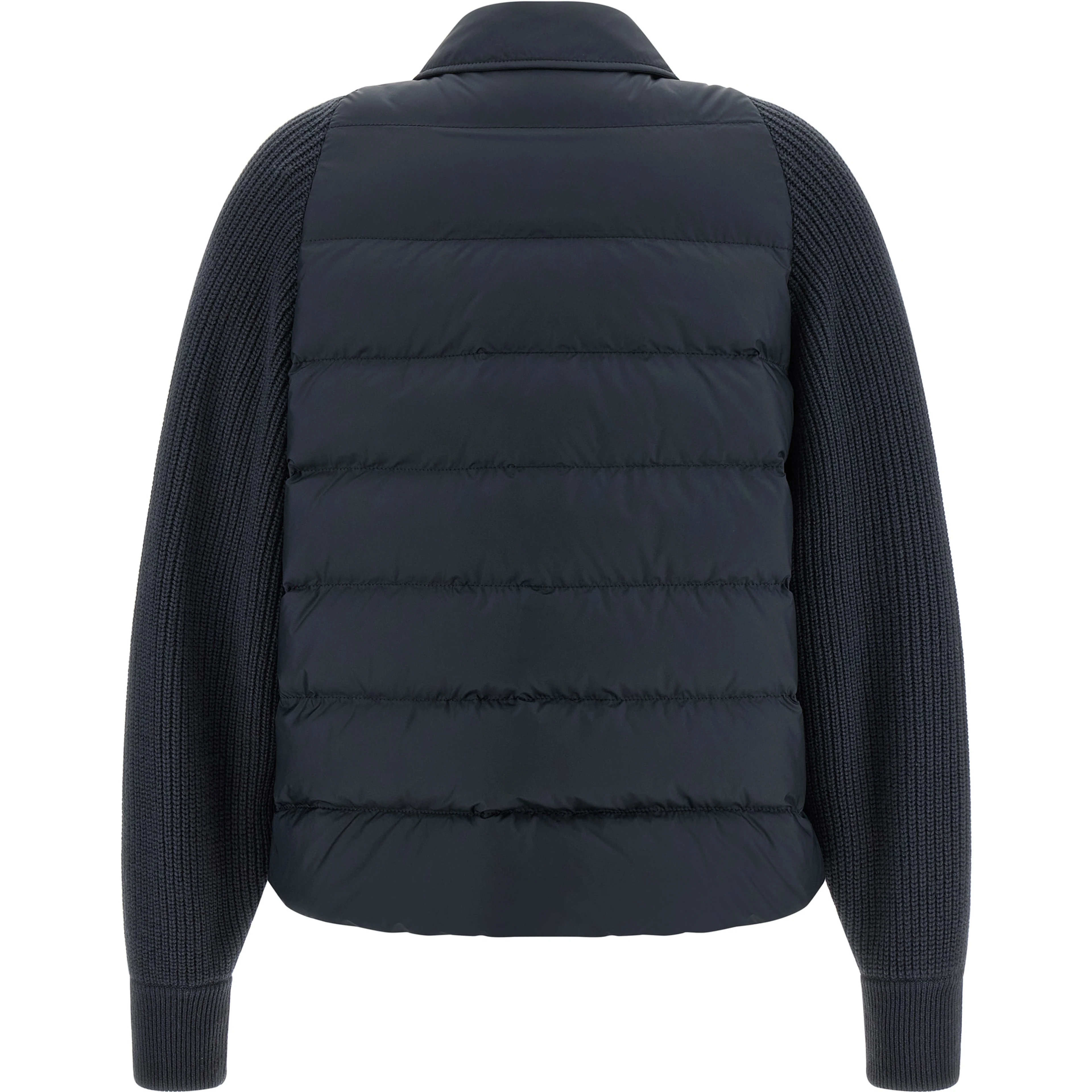 Blue Polyester Full-Length Jacket