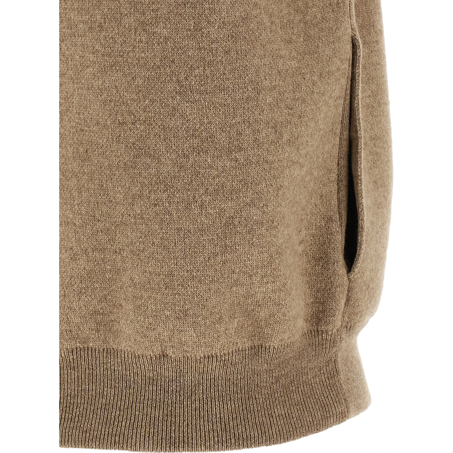 Beige Cashmere Sleeveless Jacket