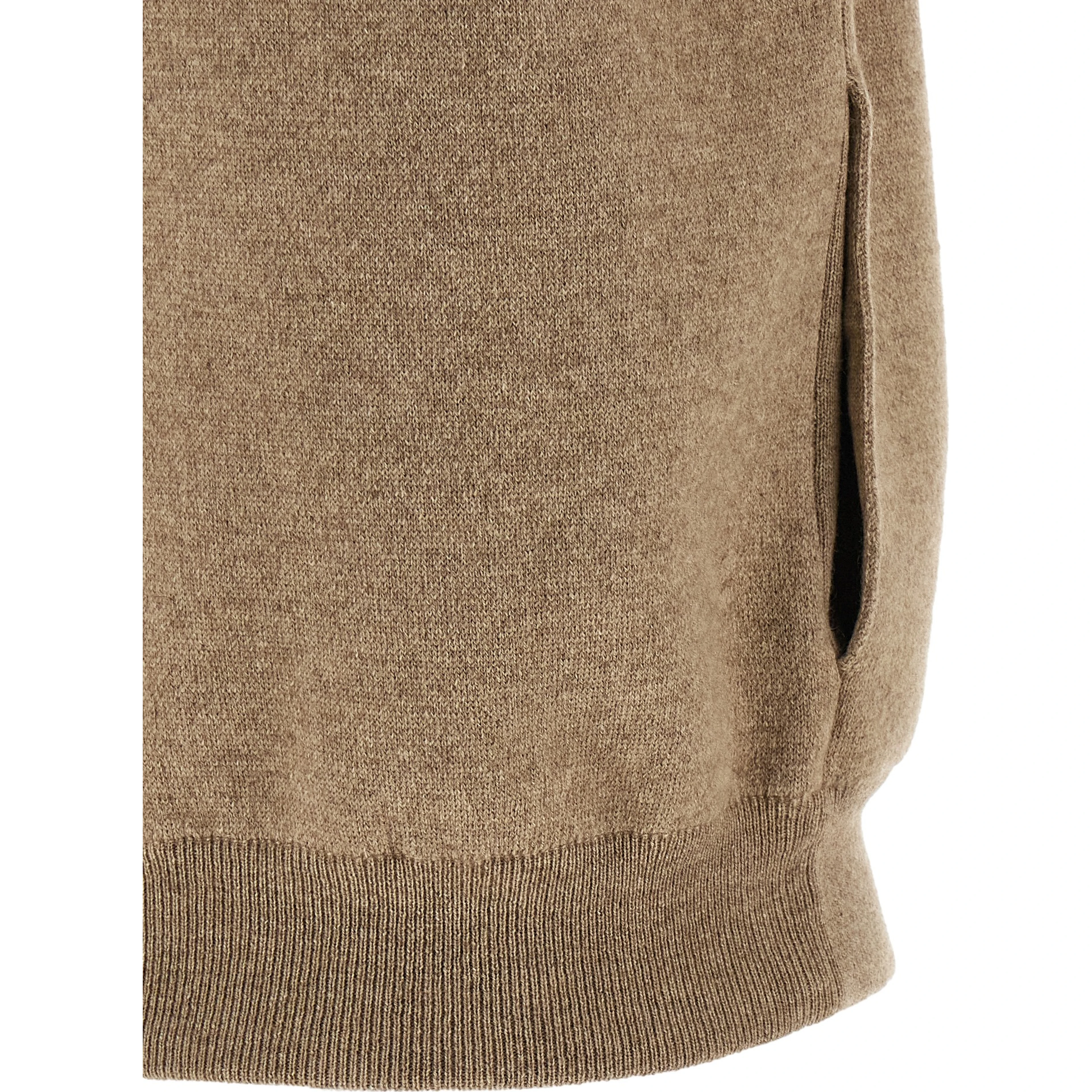 Beige Cashmere Sleeveless Jacket