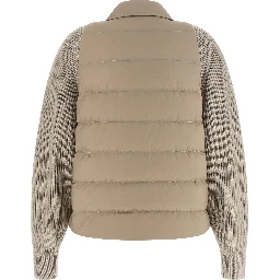Beige Polyester Shell Jacket