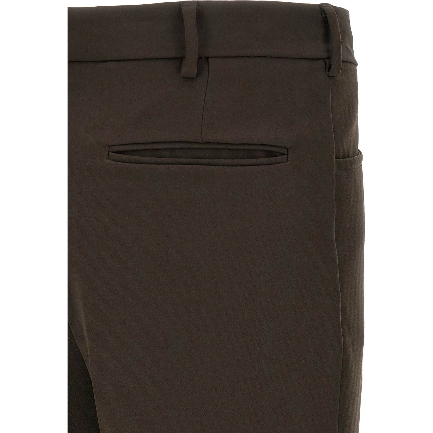 Brown Polyester Casual Pants