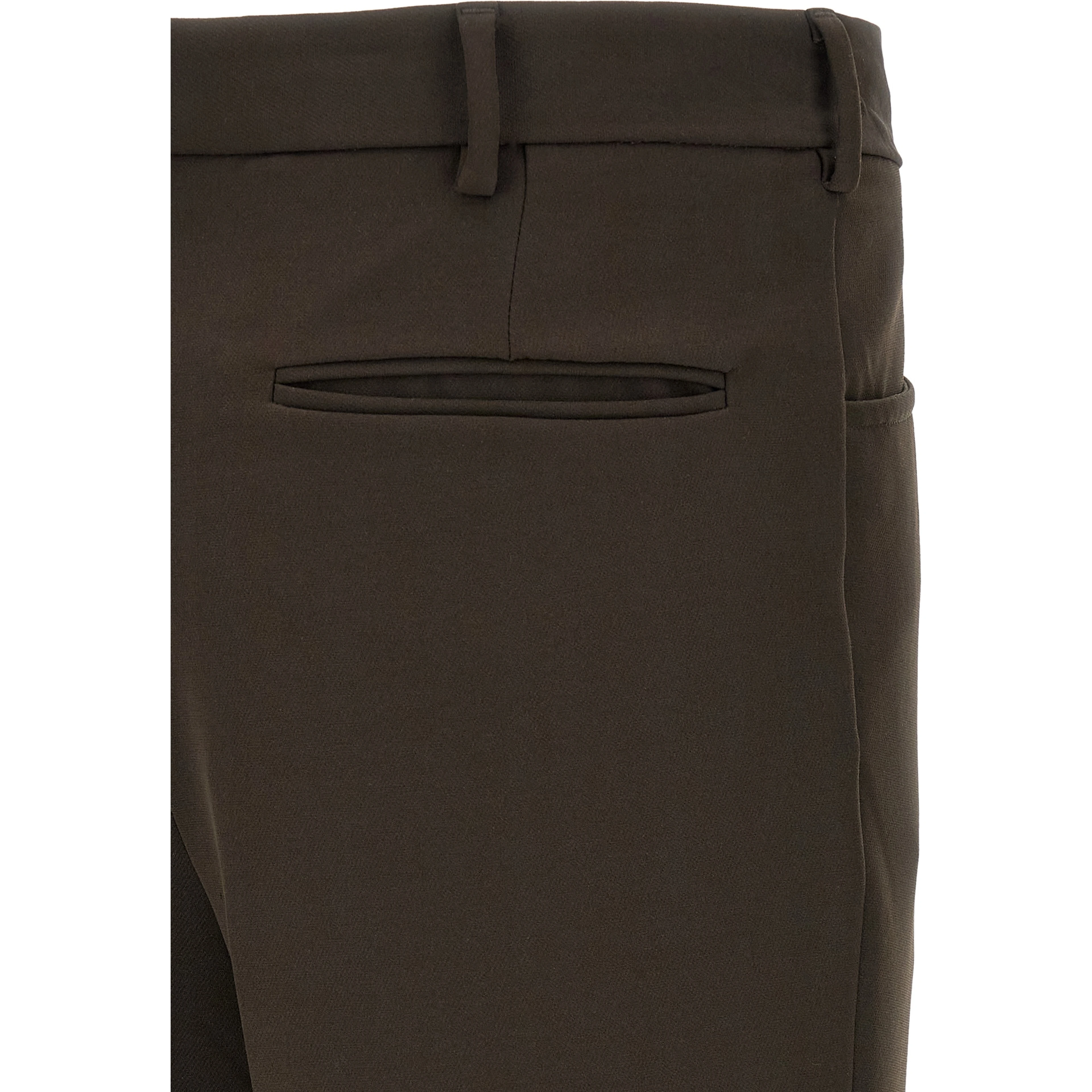 Brown Polyester Casual Pants