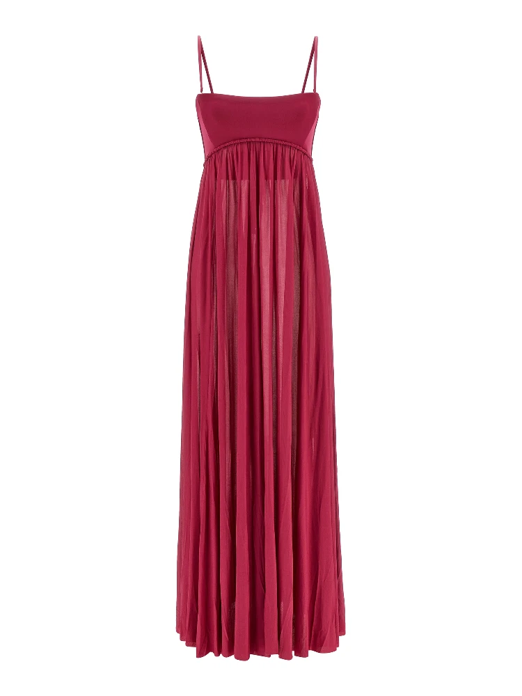 Fuchsia Viscose Long Dress