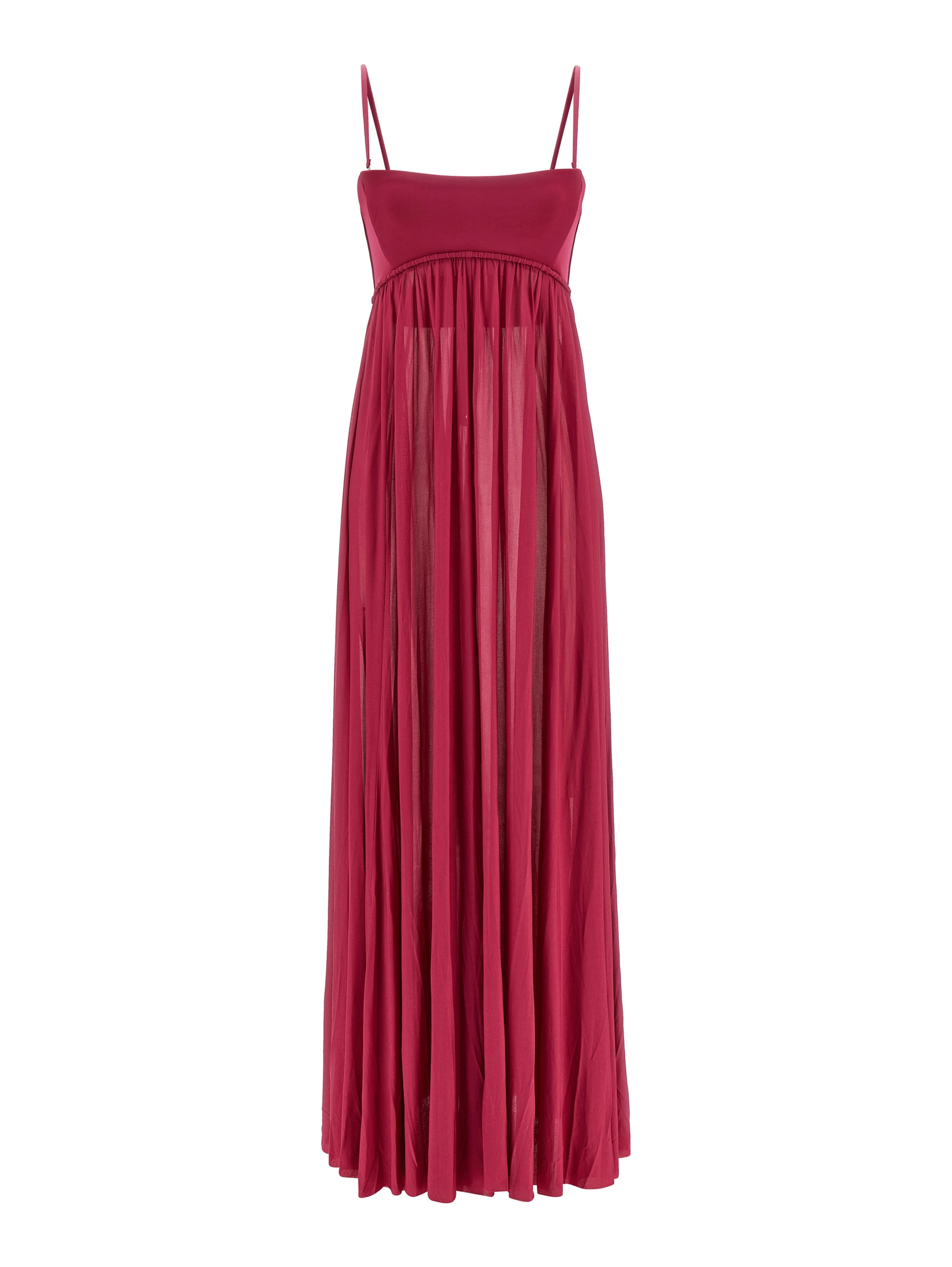 Fuchsia Viscose Long Dress