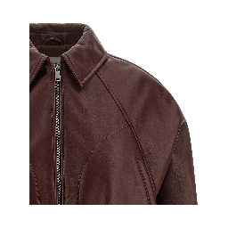 Bordeaux Calfskin Leather Jacket