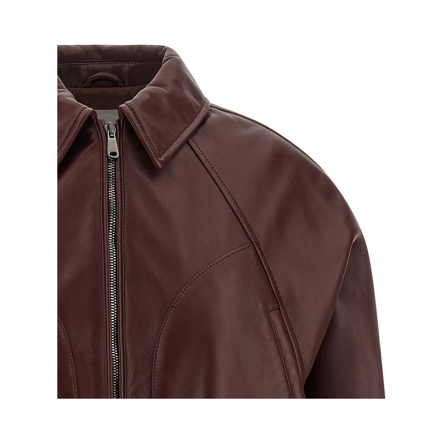 Bordeaux Calfskin Leather Jacket
