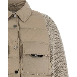 Beige Polyester Shell Jacket