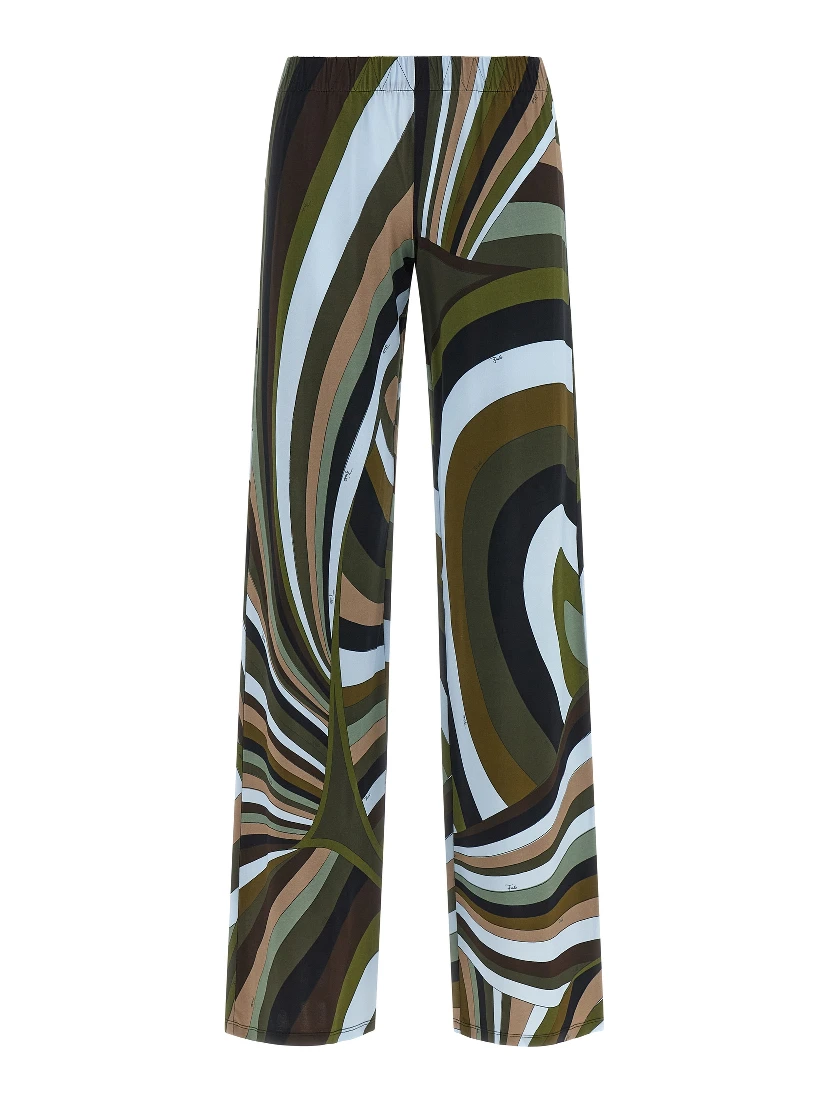 Multicolor Viscose Flared Pants