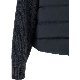 Blue Polyester Full-Length Jacket