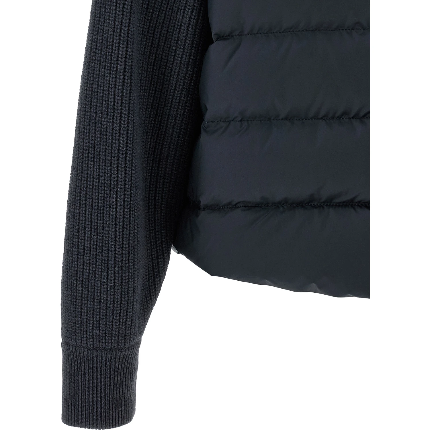 Blue Polyester Full-Length Jacket