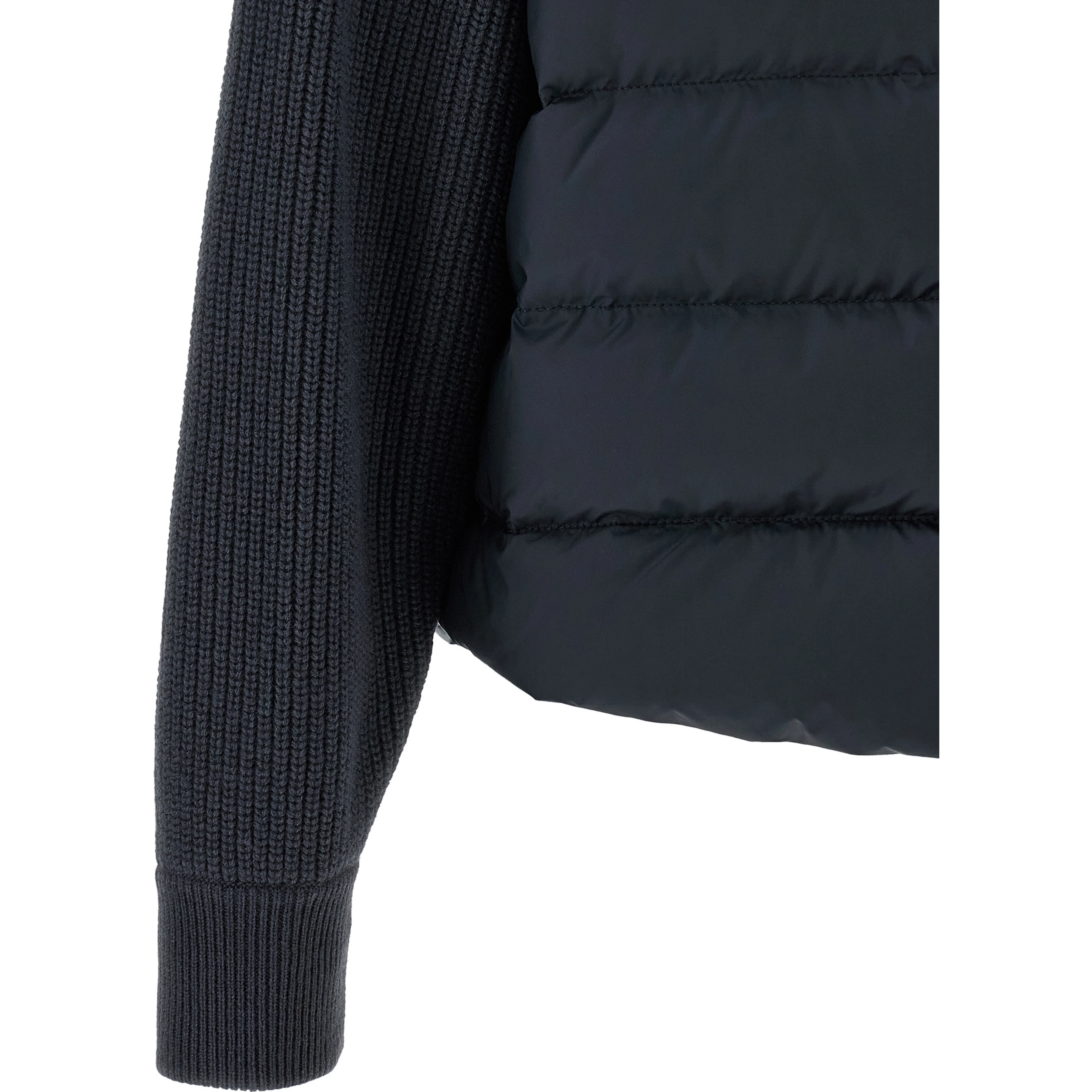 Blue Polyester Full-Length Jacket