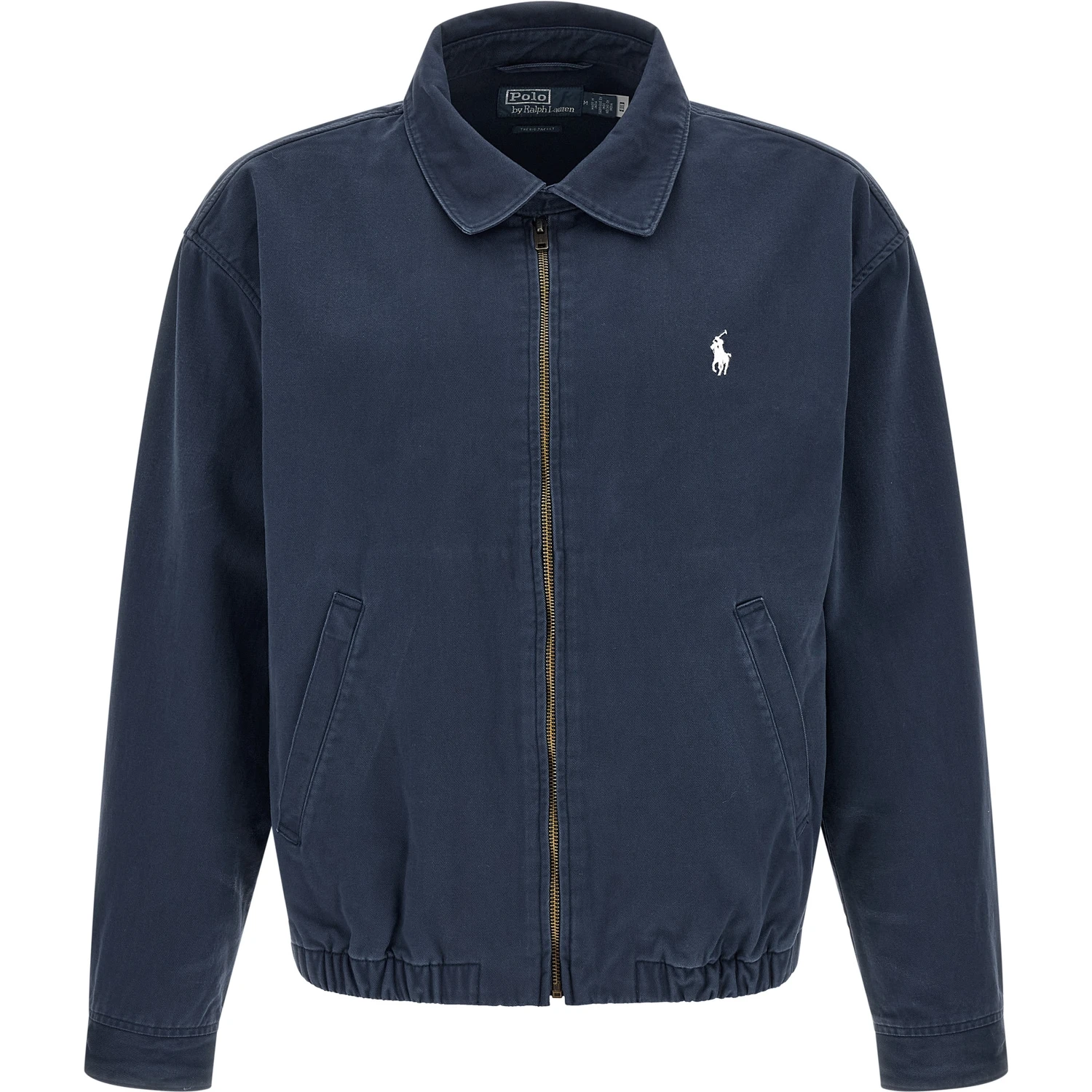 Blue Cotton Full-Length Jacket