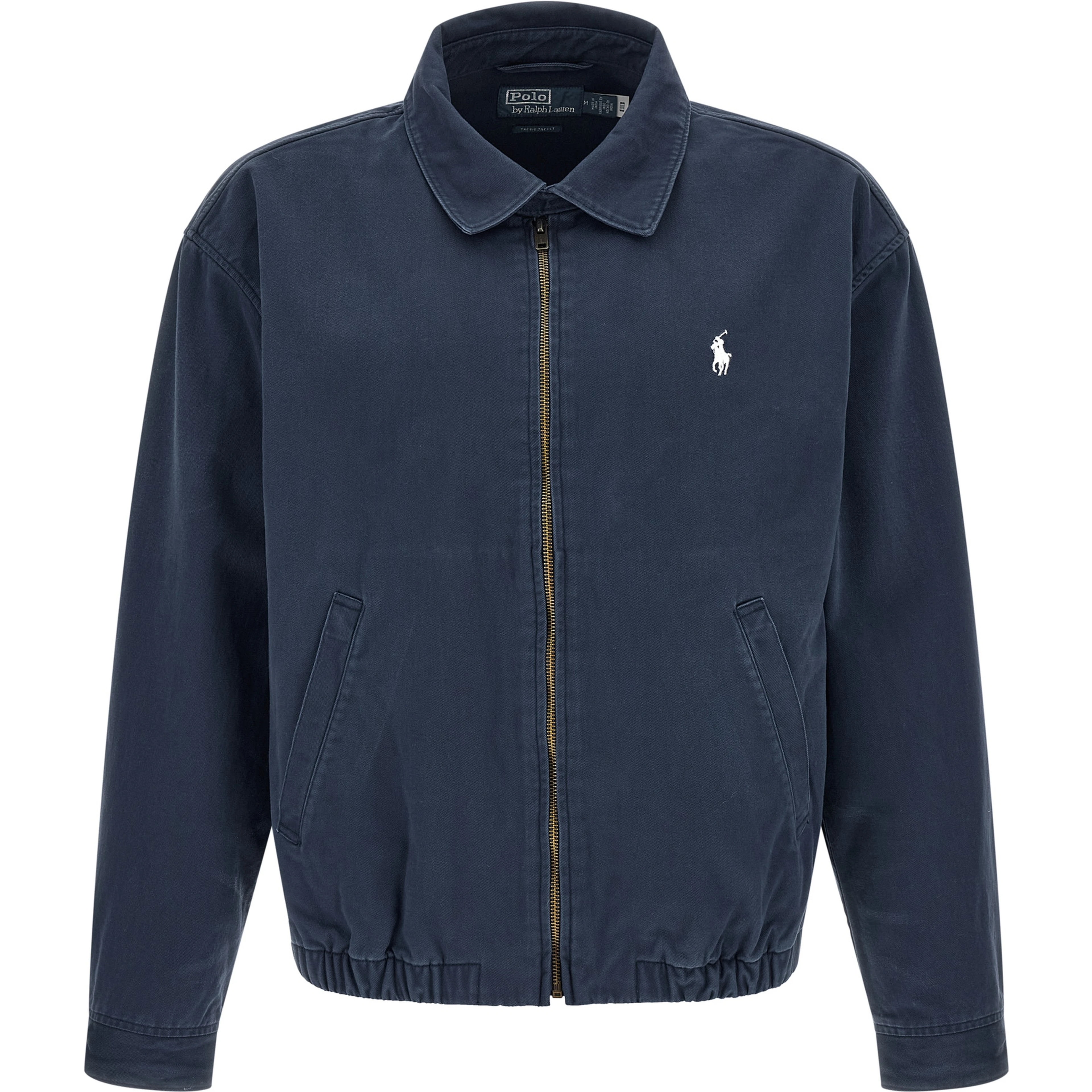Blue Cotton Full-Length Jacket