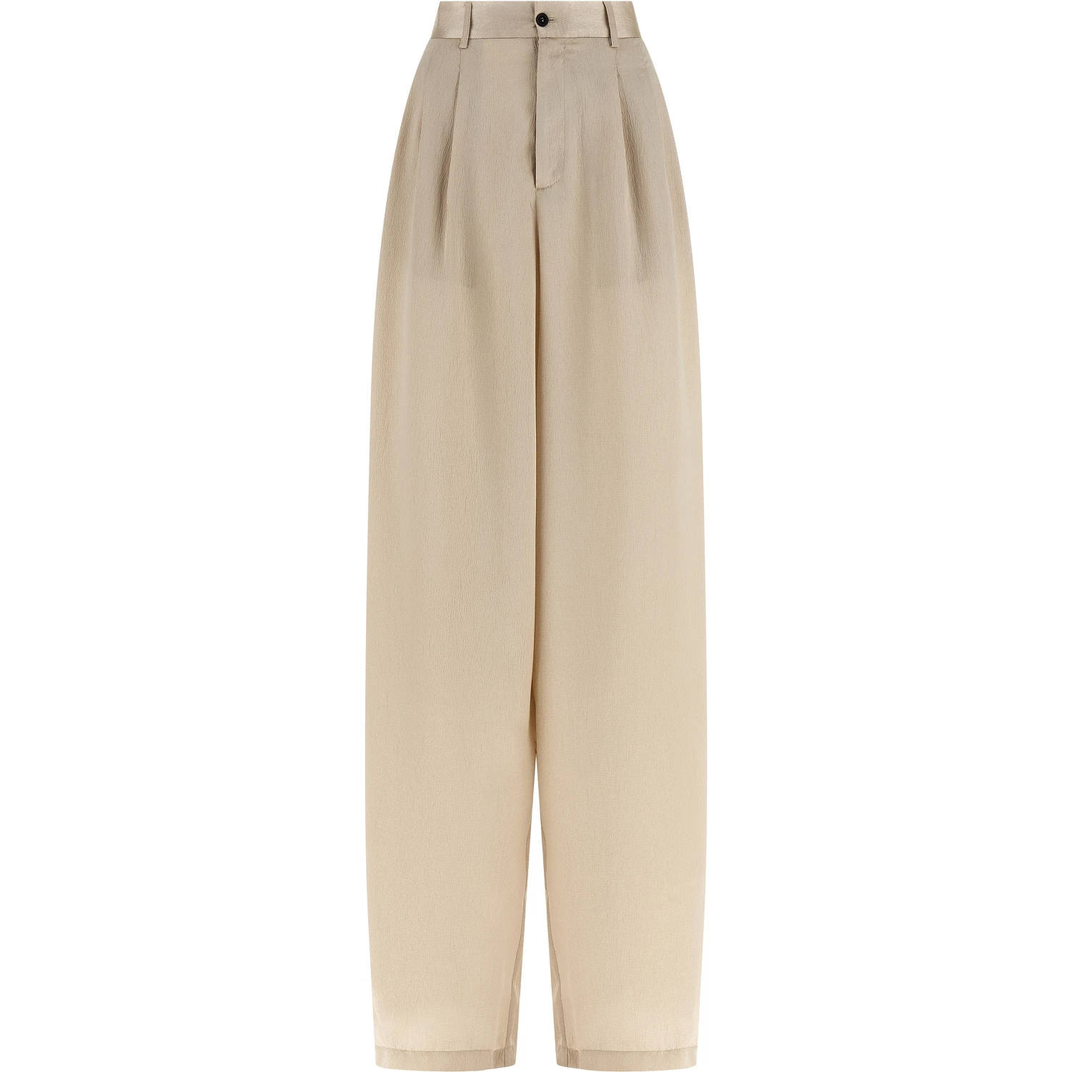 Beige Polyester Casual Pants