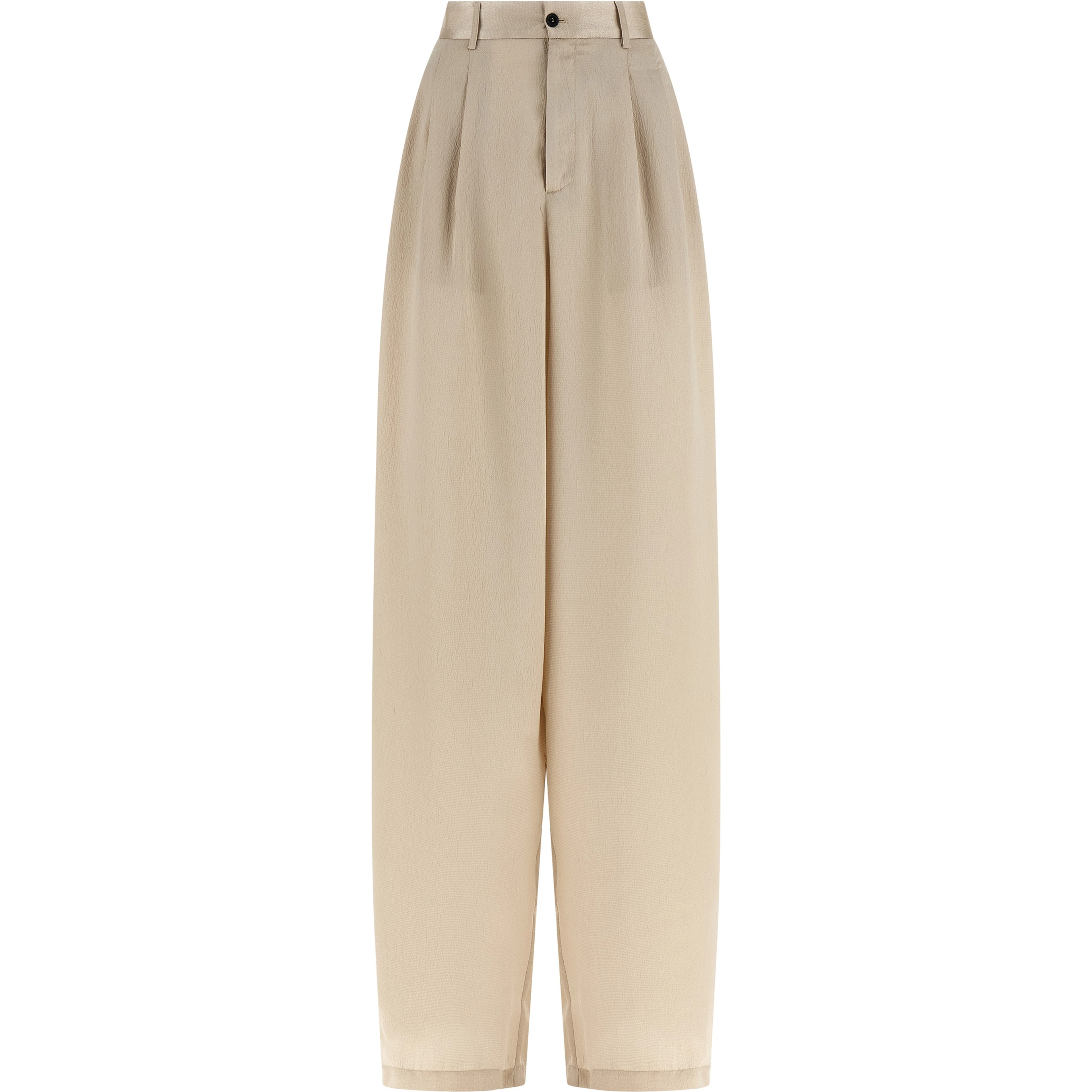 Beige Polyester Casual Pants