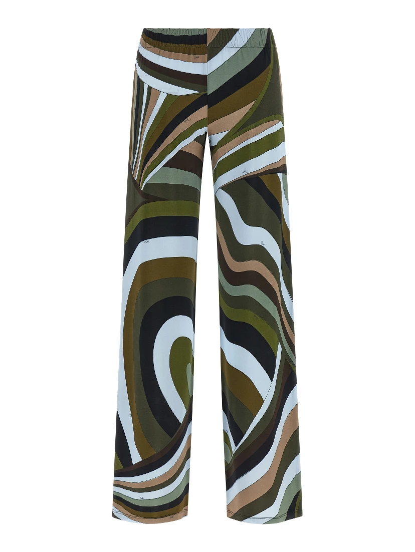 Multicolor Viscose Flared Pants