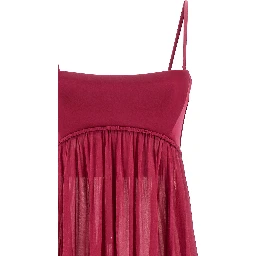 Fuchsia Viscose Long Dress