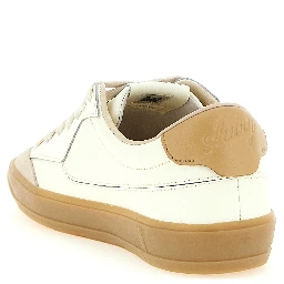 Beige Cowhide Low Top Sneakers