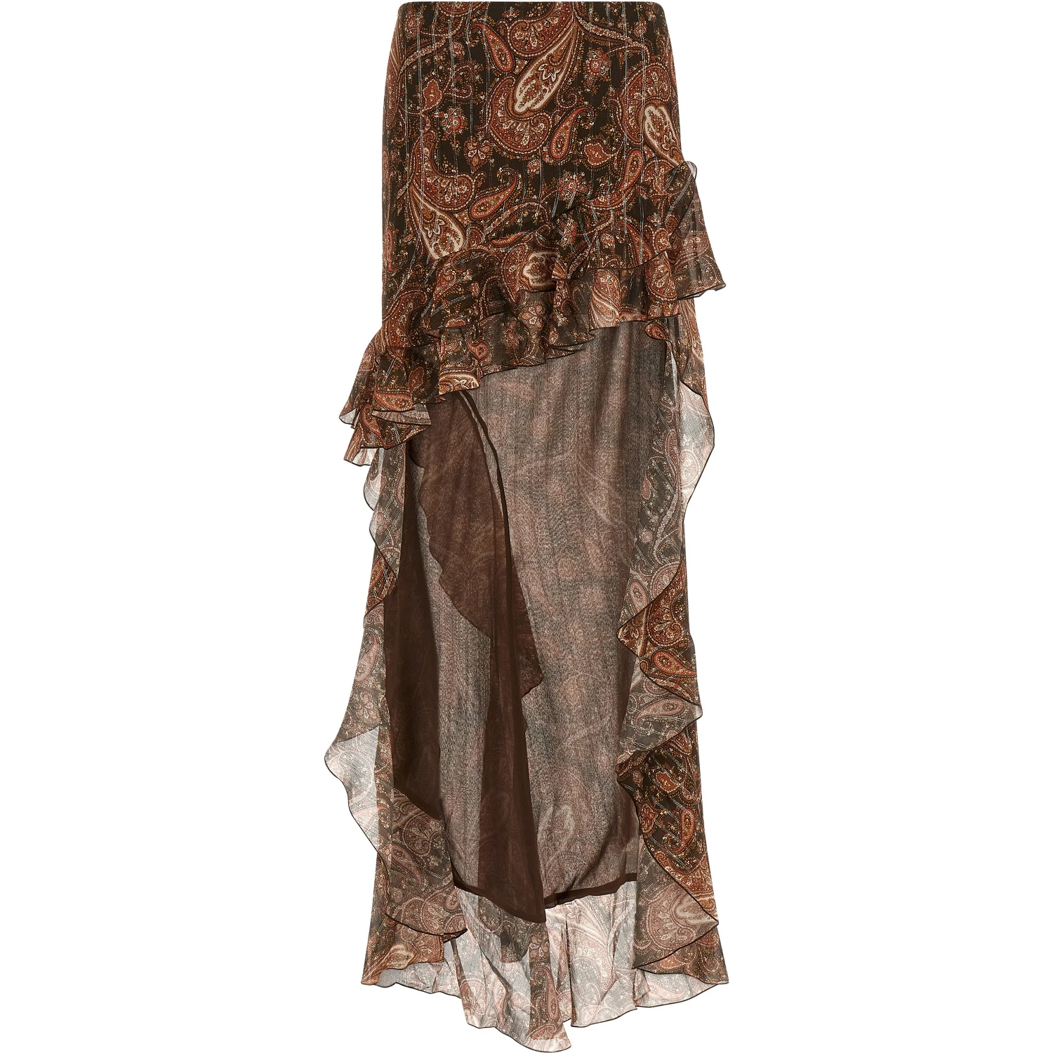 Brown Viscose Mini Skirt