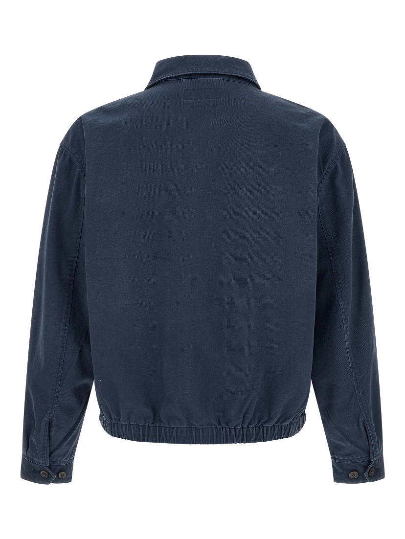 Blue Cotton Full-Length Jacket
